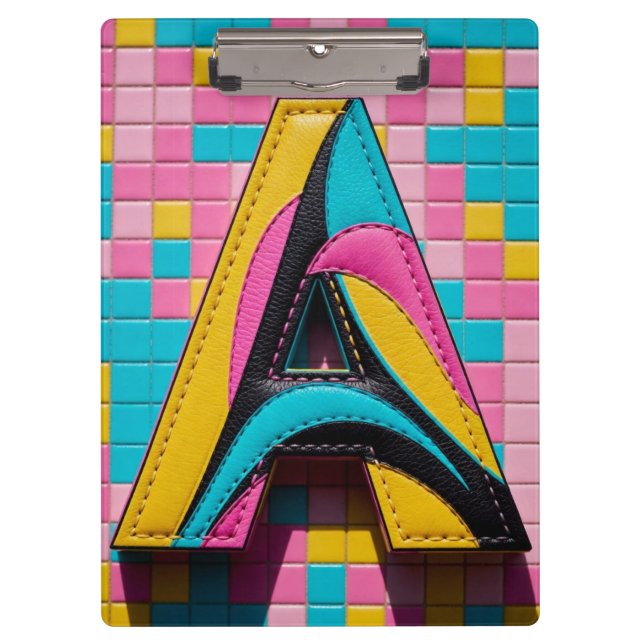 Porte-bloc Monogramme « A » en pop-art gras en patchwork de l (Devant)