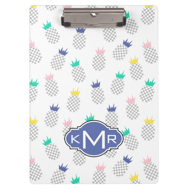 Porte-bloc Monogramme abstrait des ananas | (Devant)