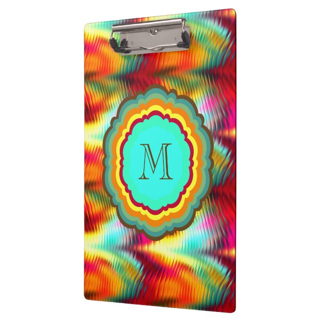 Porte-bloc Monogramme Arc-en-Ciel Funky et Vibrant (Gauche)
