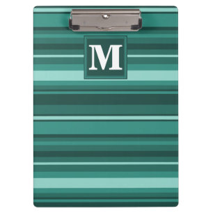 Porte-bloc Monogramme bandes turquoises