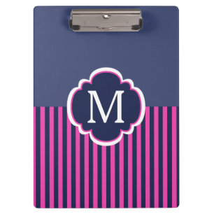 Porte-bloc Monogramme bleu bleu rose de la marine