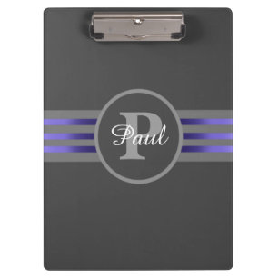 Porte-bloc Monogramme Cercle Silhouette Gris et Noir