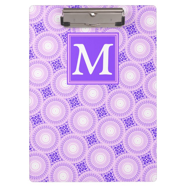 Porte-bloc Monogramme cercles violets motif (Devant)