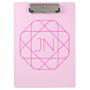 Porte-bloc Monogramme Cool, Style de Logo Hip   Rose & Magent