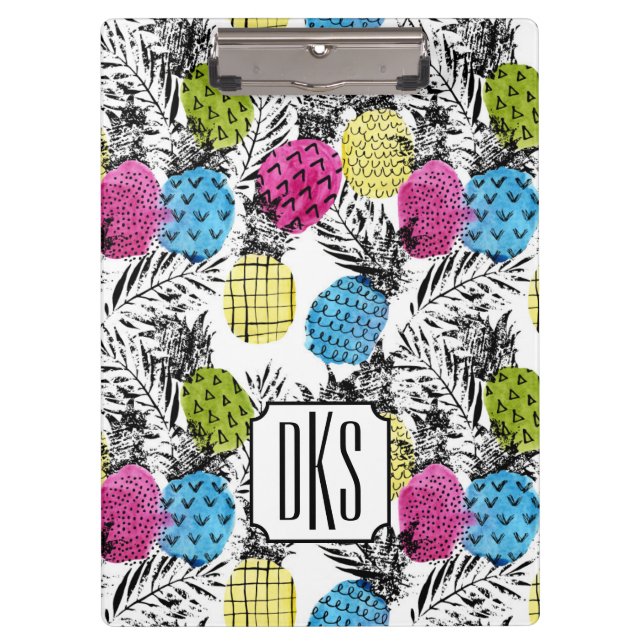 Porte-bloc Monogramme d'ananas et de palmettes | d'art de (Devant)