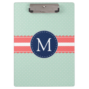 Porte-bloc Monogramme de corail en bon état de bleu marine de