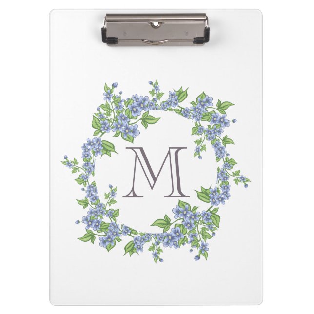 Porte-bloc Monogramme de couronne florale (Devant)