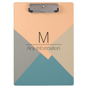 Porte-bloc Monogramme de Motif géométrique couleur rétro mode