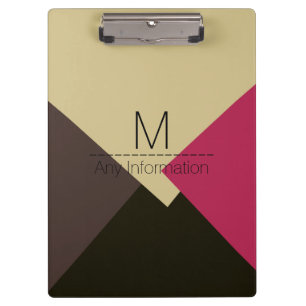Porte-bloc Monogramme de Motif géométrique rétro-coloré #2