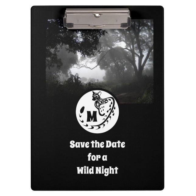 Porte-bloc Monogramme de silhouette de gros génet tacheté (Devant)