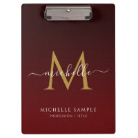 Monogramme de typographie de script Or Noir Rouge