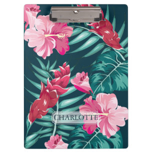 Porte-bloc Monogramme d'été exotique Floral