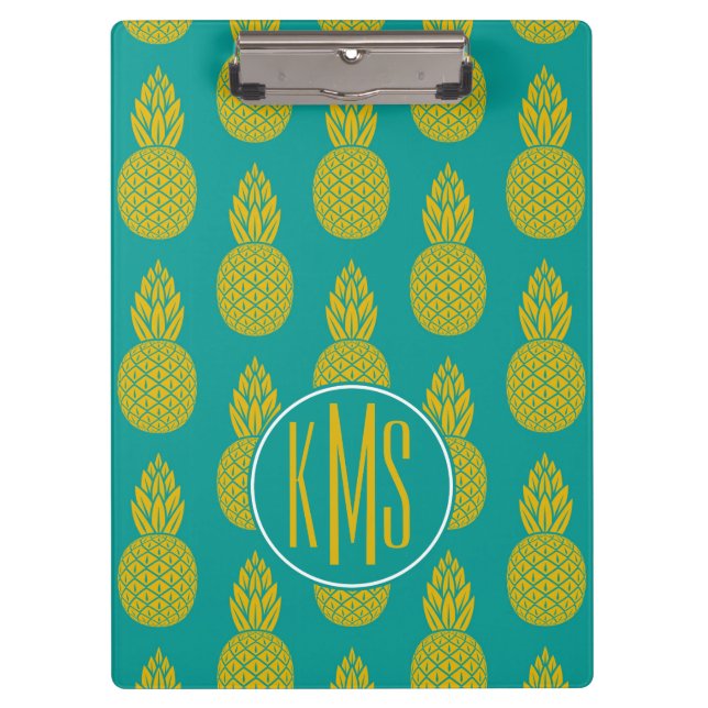 Porte-bloc Monogramme du fruit tropical | d'ananas (Devant)