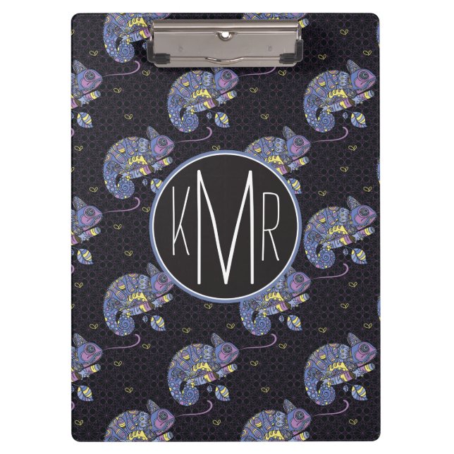 Porte-bloc Monogramme du lézard | de Zentangle (Devant)