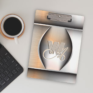 Porte-bloc Monogramme en Acier Brossé Brillants