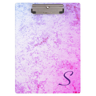 Porte-bloc Monogramme en marbre rose et violet