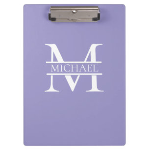 Porte-bloc Monogramme et nom Elegant Purple Personnalisé