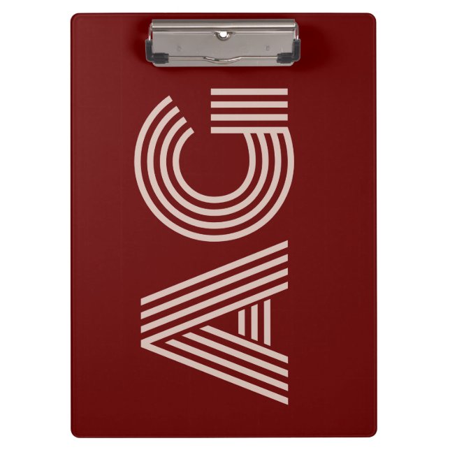 Porte-bloc Monogramme et vin beige moderne (Devant)