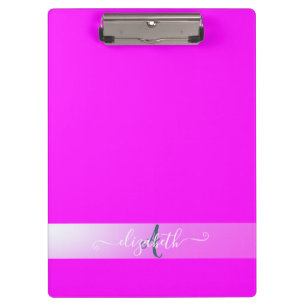 Porte-bloc Monogramme Fluorescent Rose