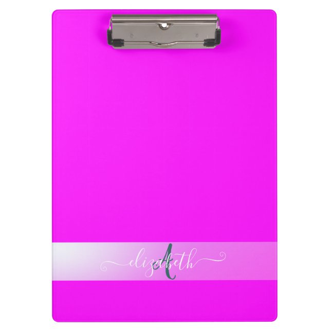 Porte-bloc Monogramme Fluorescent Rose (Devant)