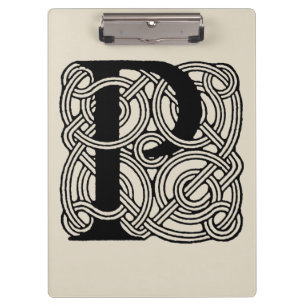 Porte-bloc Monogramme lettre P Impression vintage nœud celtiq