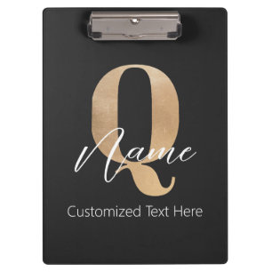Porte-bloc Monogramme Moderne Initiale Q & Nom Personnalisé