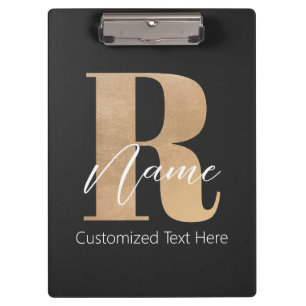 Porte-bloc Monogramme Moderne Initiale R & Nom Personnalisé