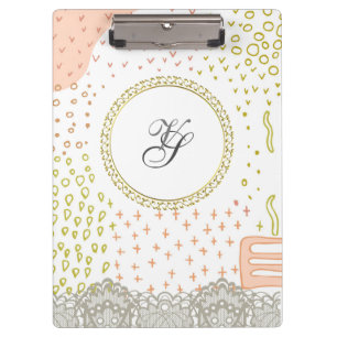 Porte-bloc Monogramme moderne Motif or Vintage Russe
