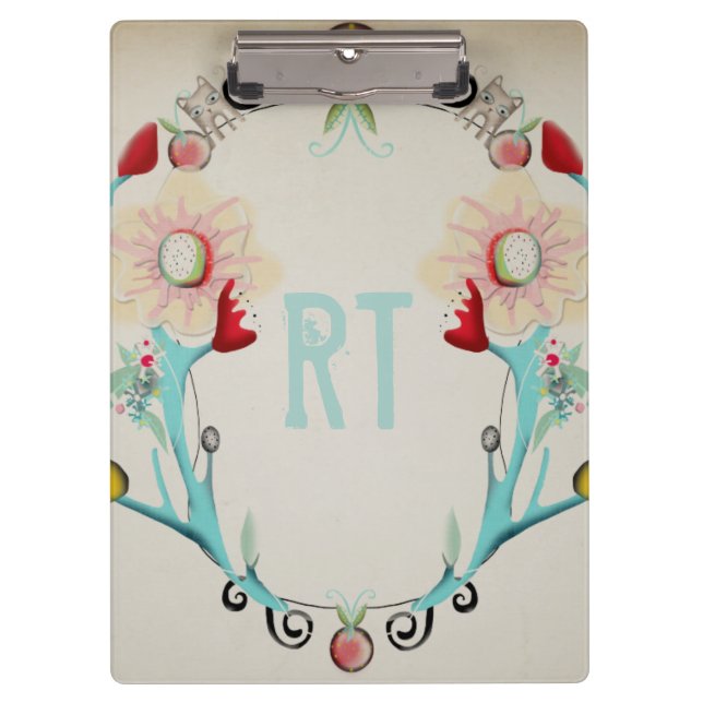 Porte-bloc Monogramme Monogrammé Fantaisiste Vintage (Devant)
