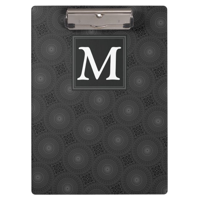 Porte-bloc Monogramme motif des cercles de charbon (Devant)