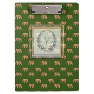 Porte-bloc Monogramme Motif éléphants modernes élégants