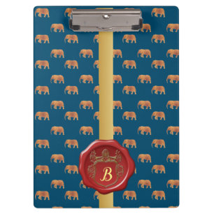 Porte-bloc Monogramme Motif éléphants modernes et élégants #5