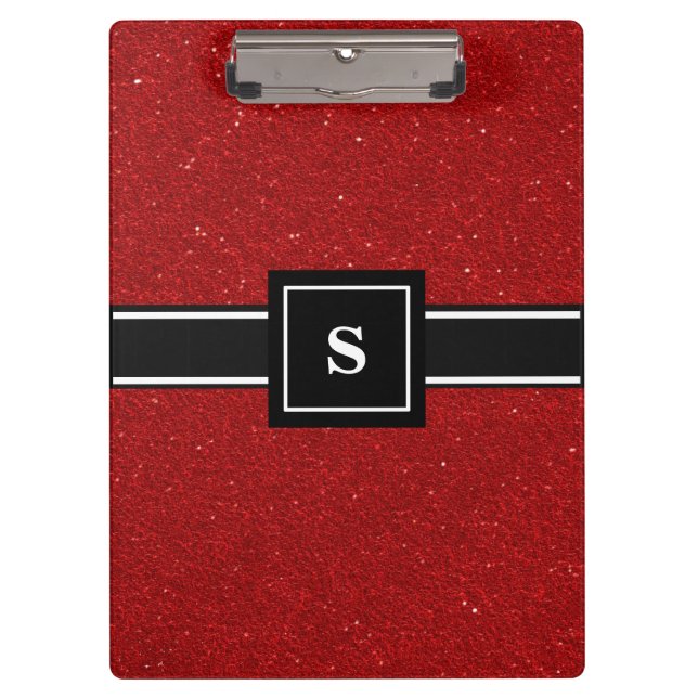 Porte-bloc Monogramme parties scintillant rouge (Devant)