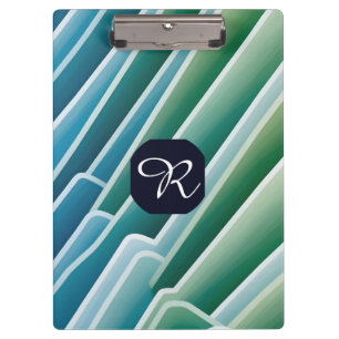 Porte-bloc Monogramme personnalisé Abstrait Porte - bloc bleu