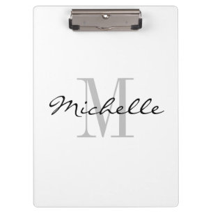 Porte-bloc Monogramme personnalisé élégant noir et blanc