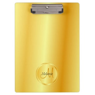 Porte-bloc Monogramme personnalisé Modèle or look élégant