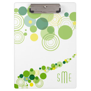 Porte-bloc Monogramme Personnalisé moderne Motif Cercle vert