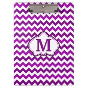 Porte-bloc Monogramme personnalisé par Chevron pourpre