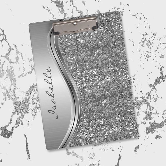 Porte-bloc Monogramme personnalisé rose or étincelant Glam Bl (Créateur téléchargé)