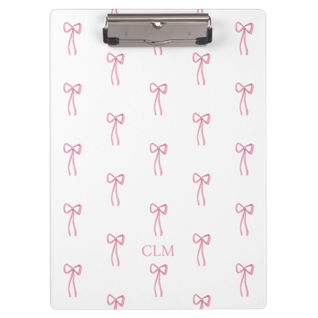 Porte-bloc Monogramme Petit Bow Rose (Devant)