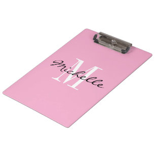 Porte-bloc Monogramme rose pastel élégant personnalisé