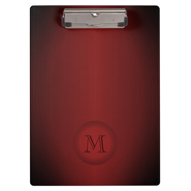 Porte-bloc Monogramme rouge foncé cool minimal (Devant)