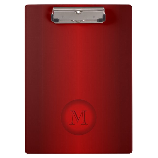 Porte-bloc Monogramme simple cool rouge foncé (Devant)