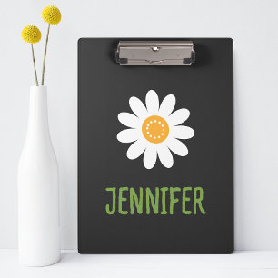 Porte-bloc Monogramme simple marguerite blanche