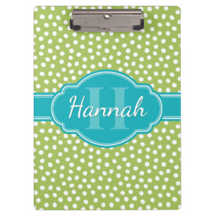 Porte-bloc Monogramme Turquoise de Motif blanc vert
