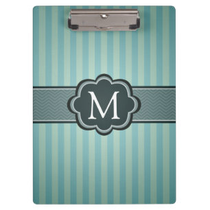 Porte-bloc Monogramme turquoise masculin de coutume de