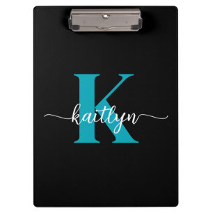 Porte-bloc Monogramme Turquoise noir
