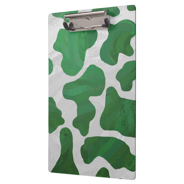 Porte-bloc Monogramme vert et blanc de vache (Gauche)