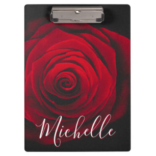 Porte-bloc Monographie personnalisée rose rouge photo vintage