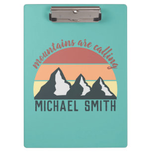 Porte-bloc Montagnes pastel vintage appellent monogramme ciel